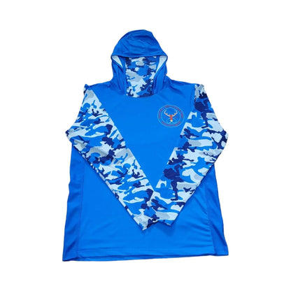 blue camo mask hoodie