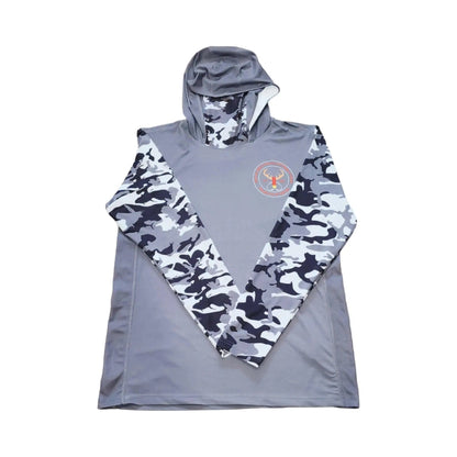 a grey camo mask hoodie