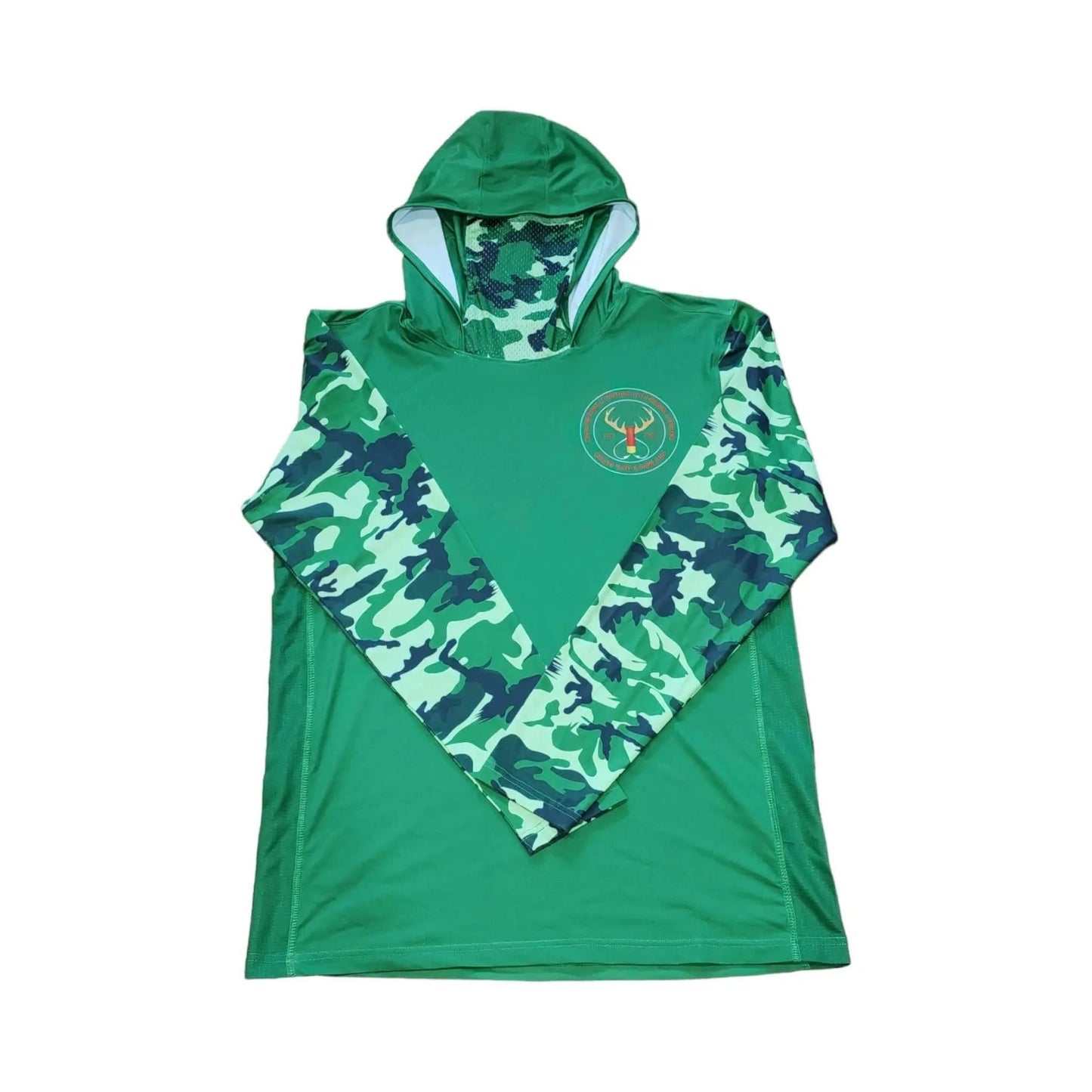 green camo mask hoodie