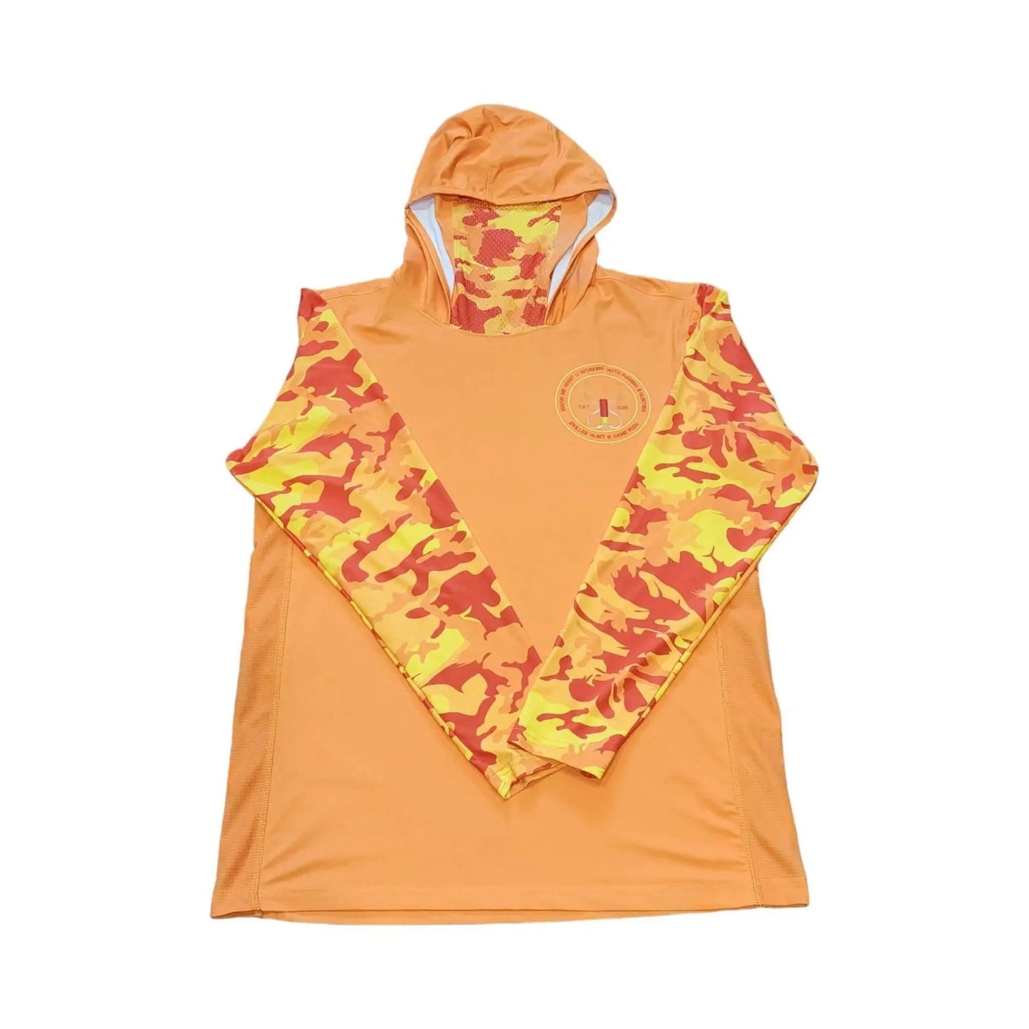 a orange camo mask hoodie