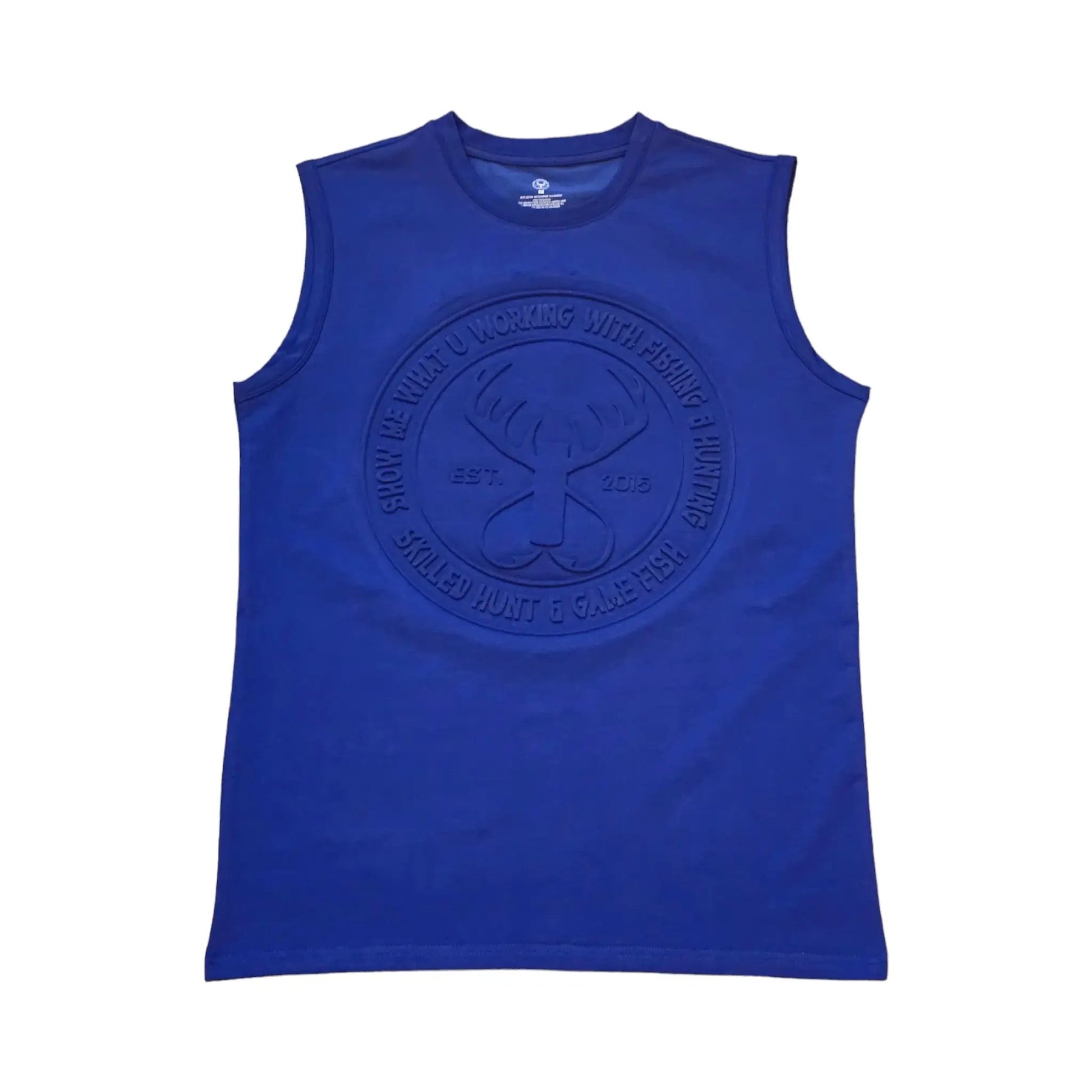 men azure emboss tank top