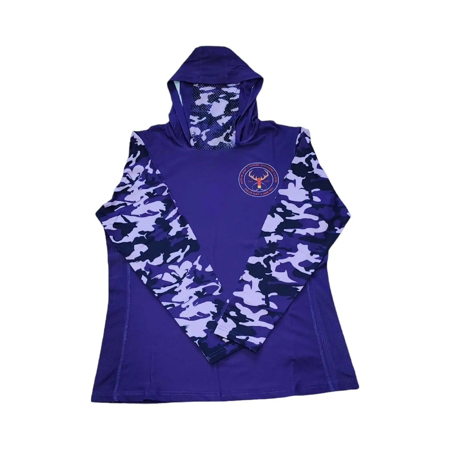 women camo mask hoodie-purple rain